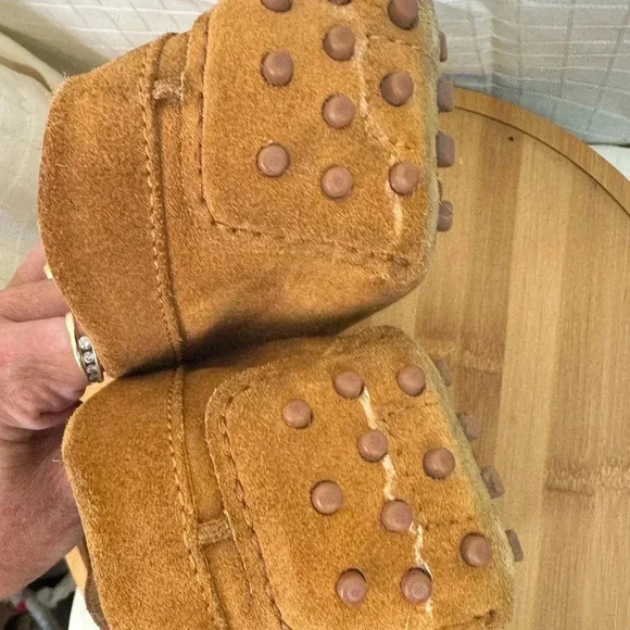 Men’s Jack Erwin size 10 tan suede Leather moccasin Slipper driving Shoes main image 5